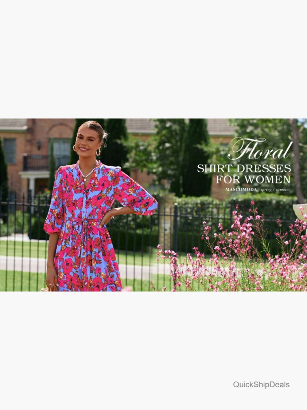 Floral Maxi Dress Boho V Neck 3/4 Puff Sleeve Button Down Tie Waist Flowy Long - Picture 7 of 7